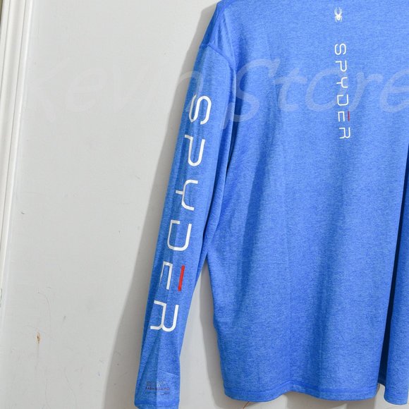 NWT ! Spyder Men’s sun tee ( Rash Guard),50+ UPF,lightweight BLUE - Picture 5 of 7